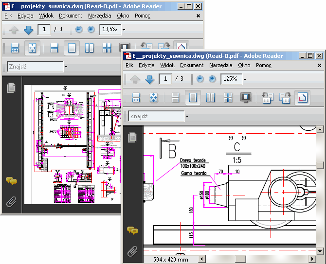 Rysunek wydrukowany do formatu PDF